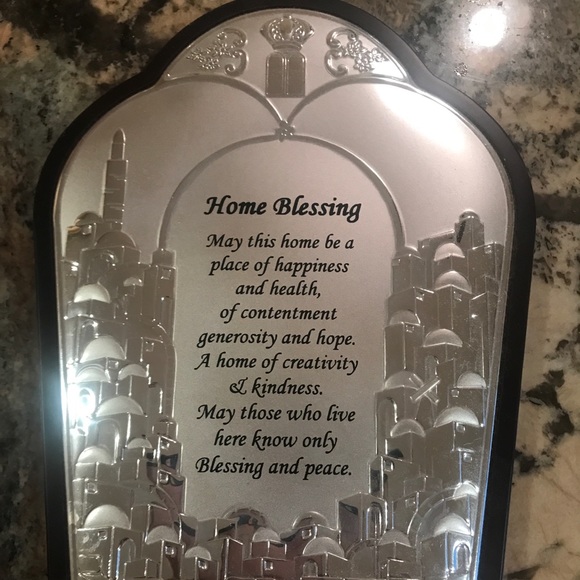 Buon Dia Home Blessing Silver on Mahogany - Picture 1 of 3